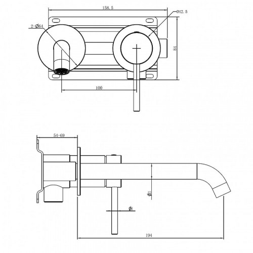 Смеситель для раковины Abber Wasser Kreis 316 AF8112BG-M цвет Золото брашированное