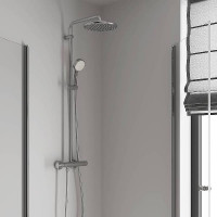 Душевая система Grohe Tempesta Cosmopolitan 26670000 с термостатом Хром пластик, латунь на стену