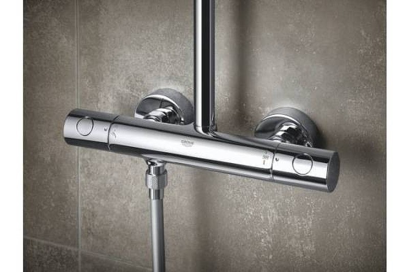 Душевая система Grohe Tempesta Cosmopolitan 26670000 с термостатом Хром пластик, латунь на стену