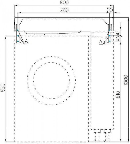 Раковина Aquaton Рейн 80 1A72113KRW010 на стиральную машину Белая