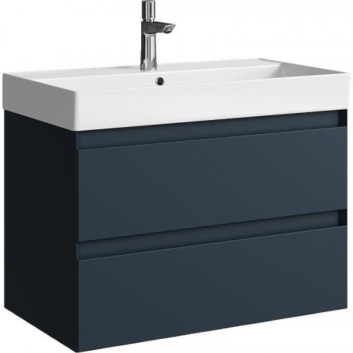 Тумба под раковину Aqwella Geometria 80 GE01082GRM подвесная Серая матовая