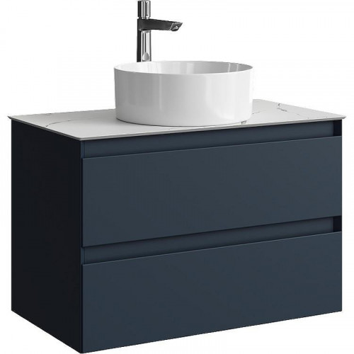 Тумба под раковину Aqwella Geometria 80 GE01082GRM подвесная Серая матовая