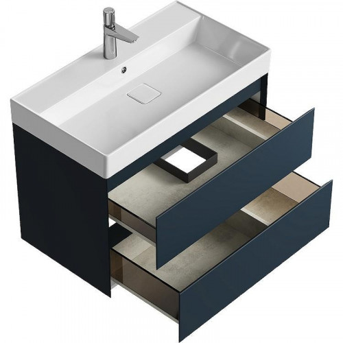 Тумба под раковину Aqwella Geometria 80 GE01082GRM подвесная Серая матовая