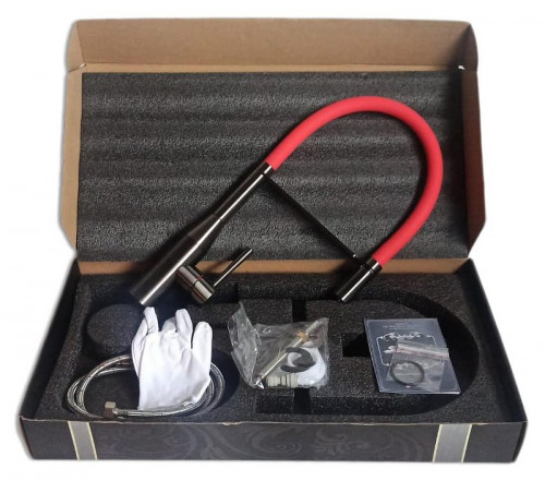 Смеситель для кухни Seaman Visconti SSL-7671-GL цвет Светлая оружейная сталь Красный