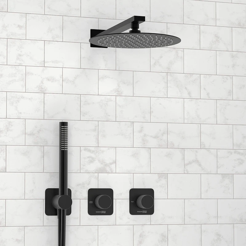 Душевая система WasserKRAFT Fulda A5251.299.219.258.302.242.217 Черная матовая латунь встраиваемый