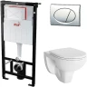 Комплект унитаза Berges Gamma 081105 с инсталляцией Alcaplast Sadromodul AM101/1120-3:1 RU M71-0001 с сиденьем Микролифт и клавишей смыва Хром
