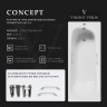 Чугунная ванна Vinsent Veron Concept 170x70 VCO1707042H/VH0012NI цвет Белый с квадратными ручками никель