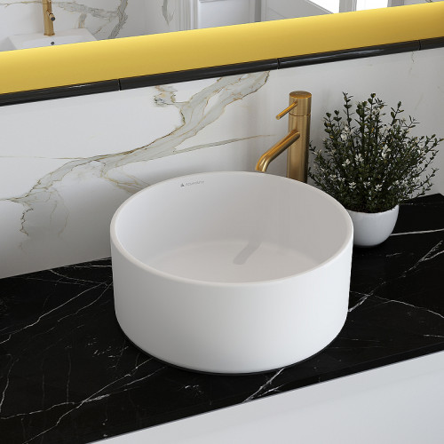 Раковина-чаша Aqueduto Espiral 40 ESP0120 Белая матовая фарфор накладная