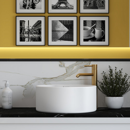 Раковина-чаша Aqueduto Espiral 40 ESP0120 Белая матовая фарфор накладная