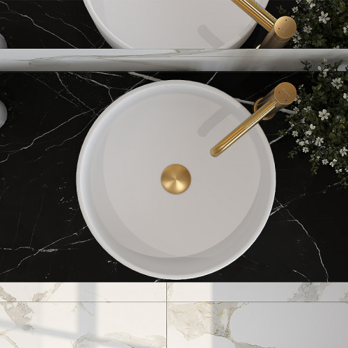 Раковина-чаша Aqueduto Espiral 40 ESP0120 Белая матовая фарфор накладная