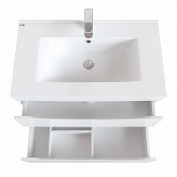 Тумба с раковиной Iddis Cloud 80 подвесная Белая МДФ / ЛДСП