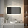 Зеркало Defesto Aura 100х50 DF 2965RH с подсветкой 28W-4500K/ИК - выключатель/Нейтральный белый свет/Черная рама