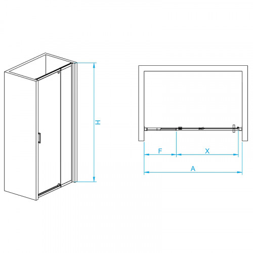 Душевая дверь RGW Passage PA-008B 80 350800889-14 профиль Черный стекло прозрачное