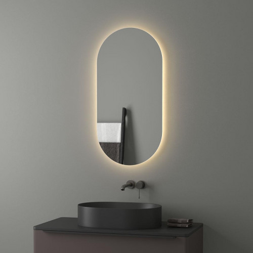 Зеркало Evoform Ledshine 50х100 BY 2598 с подсветкой 21,5 W - без выключателя - теплый белый свет