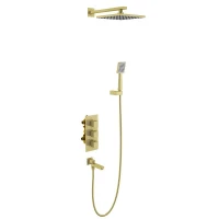 Душевая система Timo Tetra-thermo SX-0199/17SM с термостатом Золото матовое латунь встраиваемый