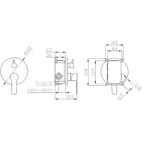 Смеситель для душа ESKO Singapore Black SB 83-3 Черный матовый латунь встраиваемый