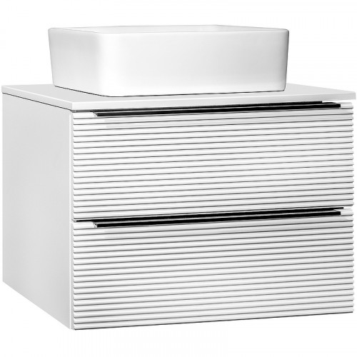 Тумба под раковину Runo Орлеан 70 00-00002023 подвесная Белая МДФ / ЛДСП