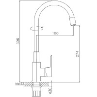 Смеситель для кухни Haiba HB70113-7 Черный Хром