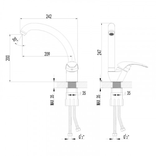 Смеситель для кухни AWP Suna-C S1005C цвет Хром