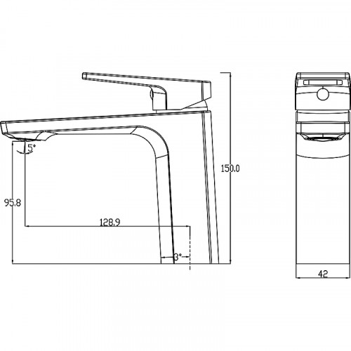 Смеситель для раковины Swedbe Kronos 2010B Черный матовый латунь