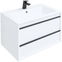 Тумба под раковину Aquanet Lino 70 253902 подвесная Белая матовая МДФ / ЛДСП