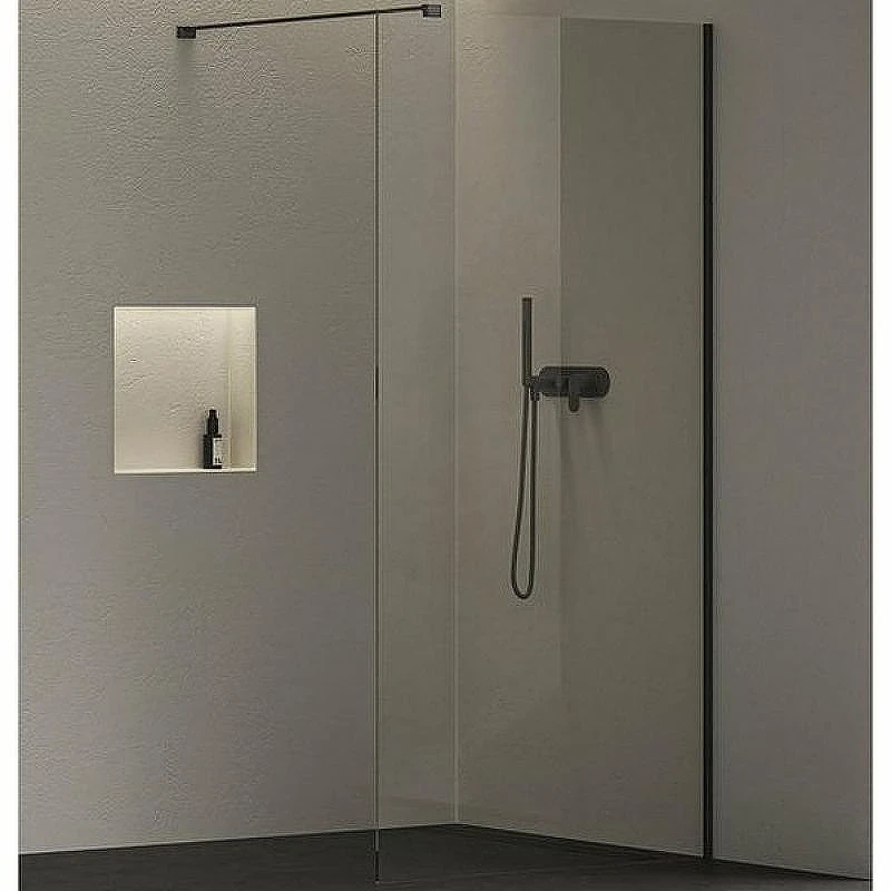 Душевая перегородка Ravak ST Walk-In Wall Air 90 GW9W70300Z1C профиль Черный стекло Transparent
