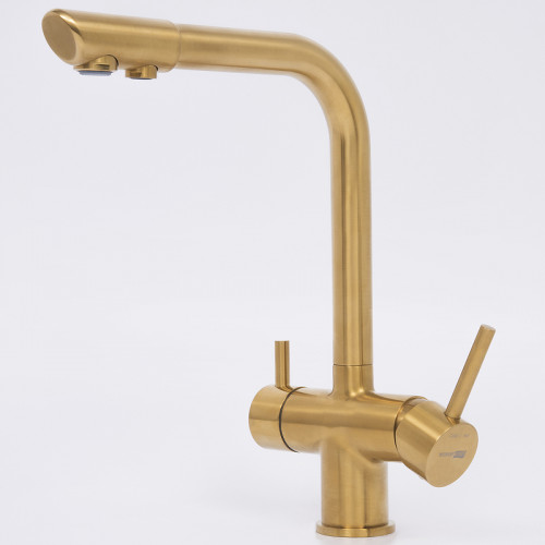Смеситель для кухни WasserKRAFT A8387 Золото матовое латунь