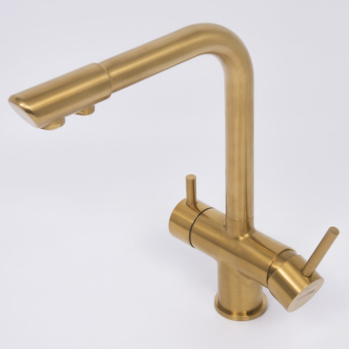 Смеситель для кухни WasserKRAFT A8387 Золото матовое латунь