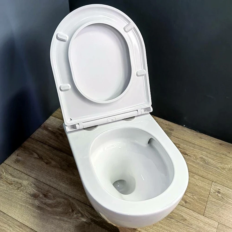 Комплект унитаза с инсталляцией Maretti Elena EA73KA56052 с сиденьем Микролифт и Черной матовой клавишей смыва фарфор подвесной
