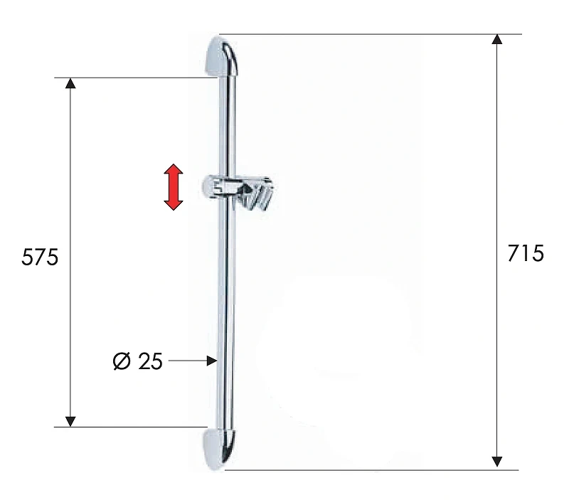 Душевая штанга Remer 311F цвет Хром