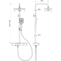 Душевая система beWash BV0MMSS6151 Хром латунь на стену