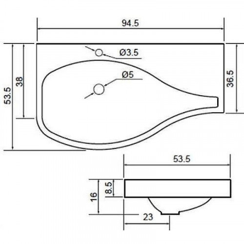 Раковина Aquanet Сопрано 95 L 169395 Белая