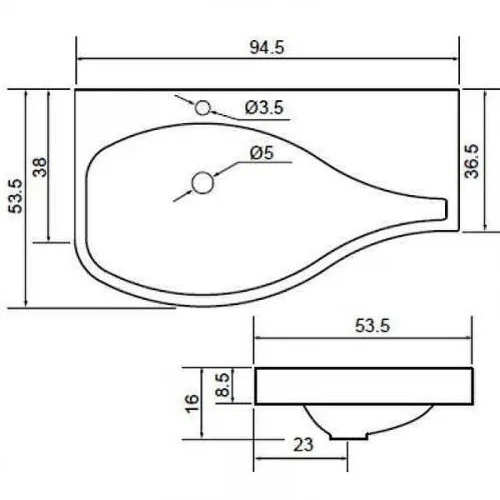 Раковина Aquanet Сопрано 95 L 169395 Белая