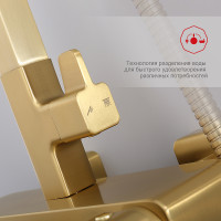 Душевая система Raglo R51.24.03 Золото матовое латунь на стену