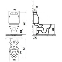 Унитаз компакт Creavit Cocuk CK310-11CB00E-0000 детский Белый без бачка и сиденья фарфор напольный