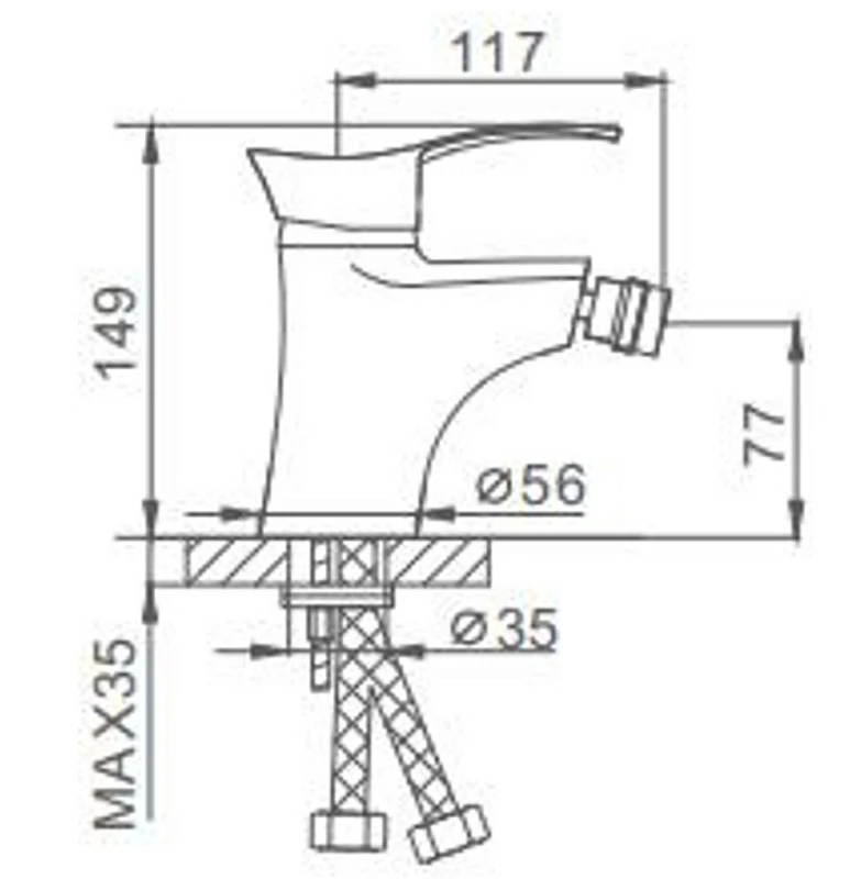 Смеситель для биде Frap H01 F5001 Хром