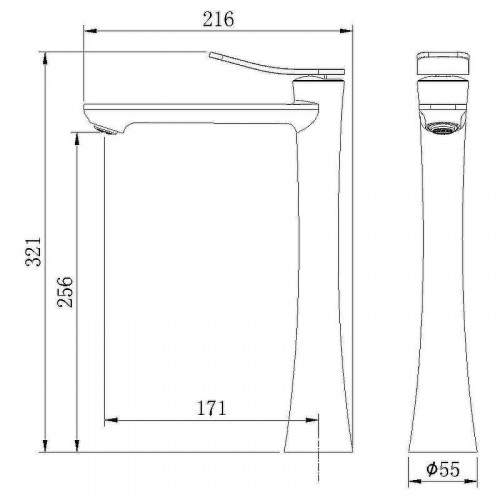 Смеситель для раковины Grossman Advans 520.K35.09.210 Черный матовый
