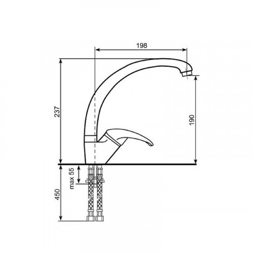 Смеситель для кухни Ulgran Quartz UQ-007-09 Асфальт латунь