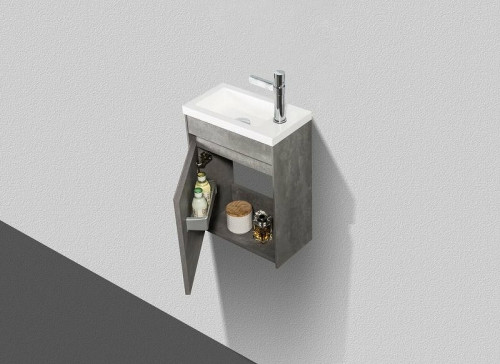 Тумба под раковину BelBagno Pietra Mini 40 PIETRA MINI-400-1A-SO-SCM-L подвесная Cemento МДФ / ЛДСП