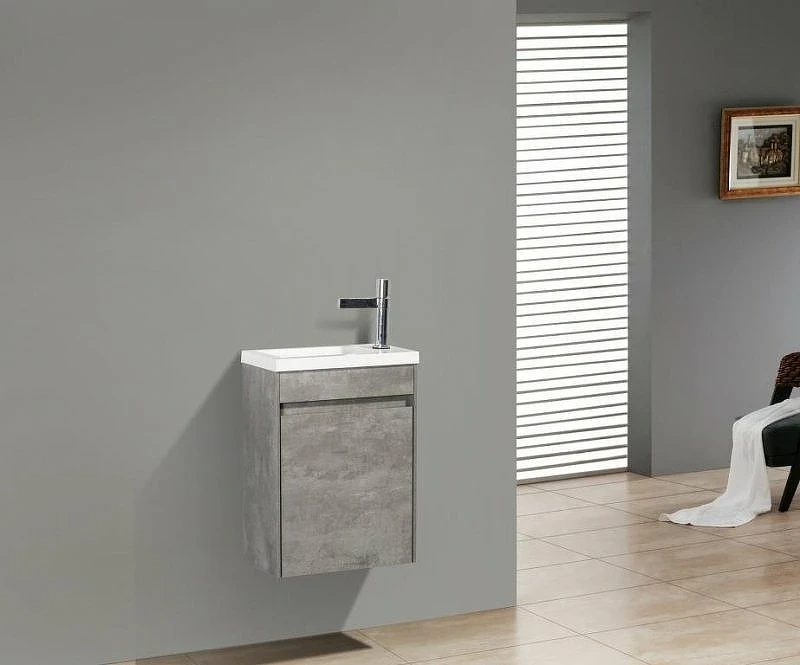 Тумба под раковину BelBagno Pietra Mini 40 PIETRA MINI-400-1A-SO-SCM-L подвесная Cemento МДФ / ЛДСП
