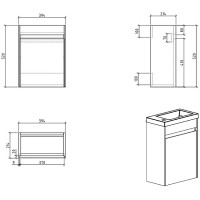 Тумба под раковину BelBagno Pietra Mini 40 PIETRA MINI-400-1A-SO-SCM-L подвесная Cemento МДФ / ЛДСП