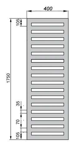 Водяной полотенцесушитель Zehnder Metropolitan Bar MEP-180-040 Белый