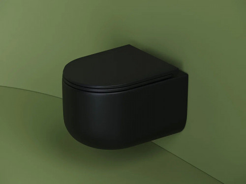 Унитаз Ceramicanova Ulma Rimless CN4006MB подвесной Черный матовый с сиденьем Микролифт фарфор подвесной