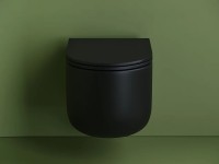 Унитаз Ceramicanova Ulma Rimless CN4006MB подвесной Черный матовый с сиденьем Микролифт фарфор подвесной