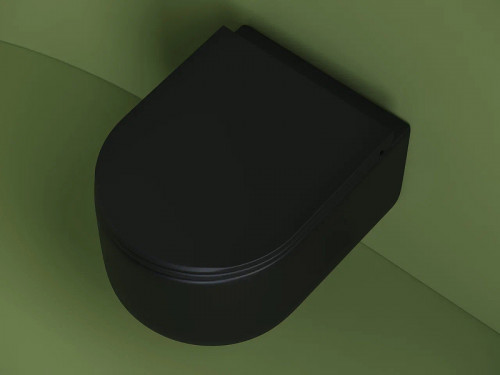 Унитаз Ceramicanova Ulma Rimless CN4006MB подвесной Черный матовый с сиденьем Микролифт фарфор подвесной