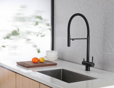 Смеситель для кухни Abber Wasser Kreis AF81141B Черный матовый латунь
