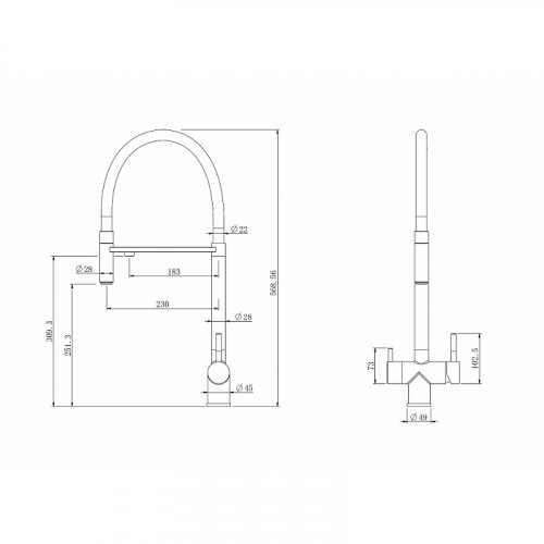 Смеситель для кухни Abber Wasser Kreis AF81141B Черный матовый латунь