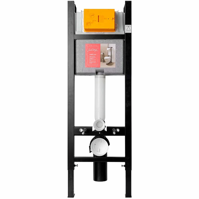 Комплект унитаза с инсталляцией Jacob Delafon Elite E21755RU-00 с сиденьем Микролифт и Белой клавишей смыва фарфор подвесной