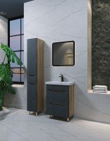 Шкаф пенал Bellezza Слим 30 L 4626502092426 Серый Натуральный дуб МДФ / ЛДСП