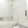 Шторка на ванну Maybah Glass MGV-61-1у 500x1400 в узком профиле Белый стекло прозрачное